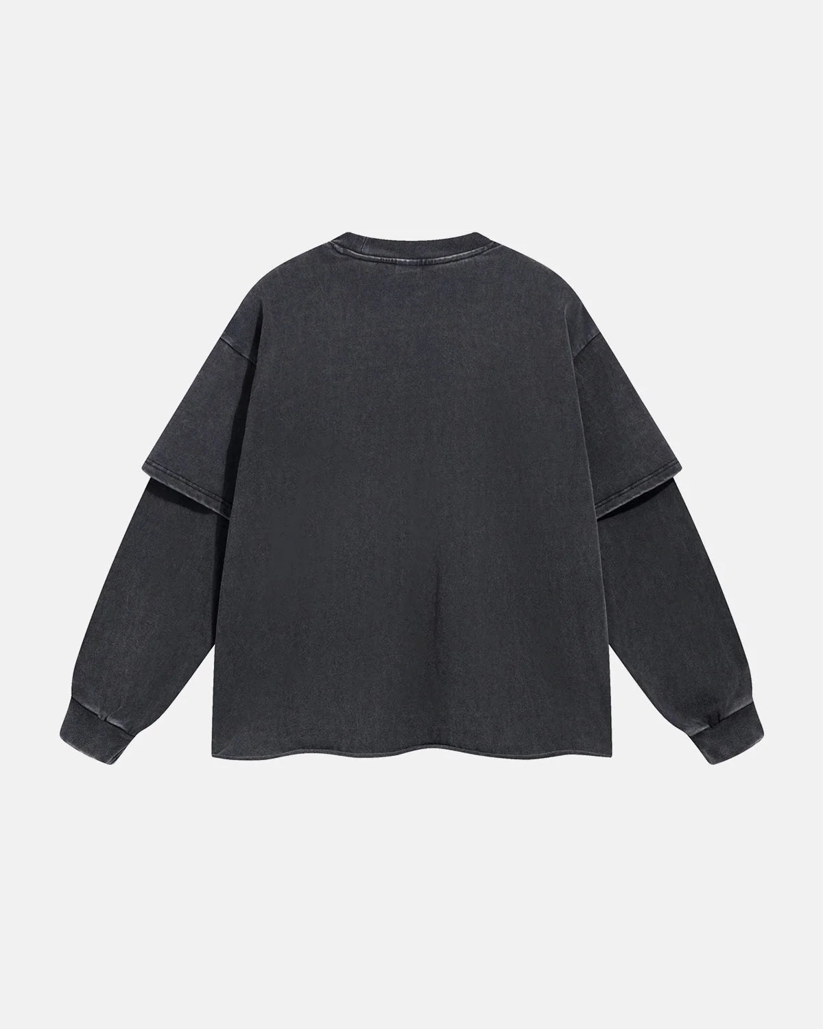 Black Acid Wash Layered Tees | LCDEGO Streetwear