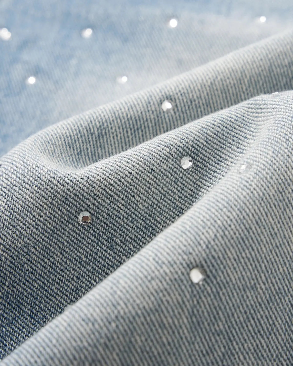 Blue Rhinestone Baggy Jeans Shorts | LCDEGO Streetwear