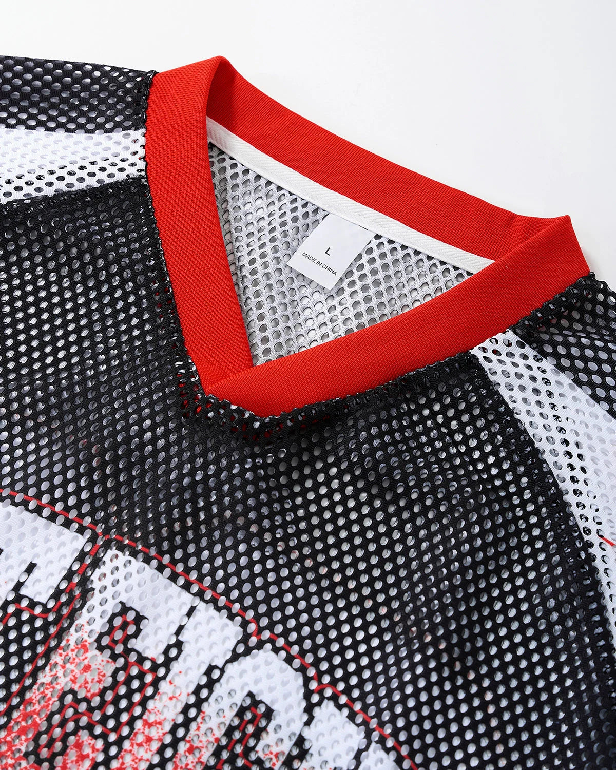 Flame Graphic Mesh Jersey | LCDEGO Streetwear