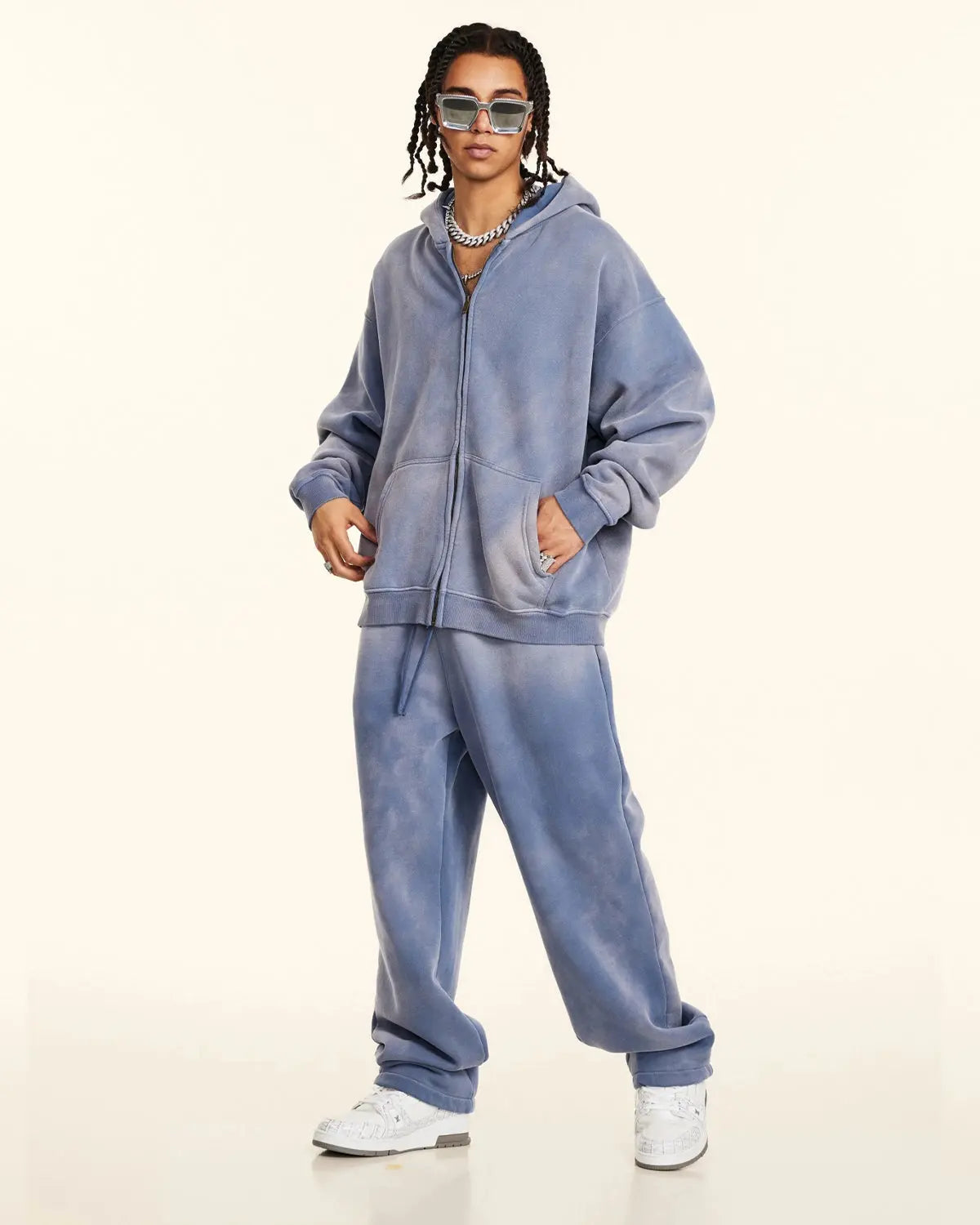 Straight-Leg Acid Wash Sweatpants | LCDEGO Streetwear