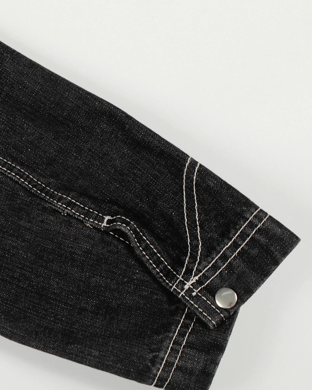 Stand Collar Raw Clasp Denim Jacket | LCDEGO Streetwear