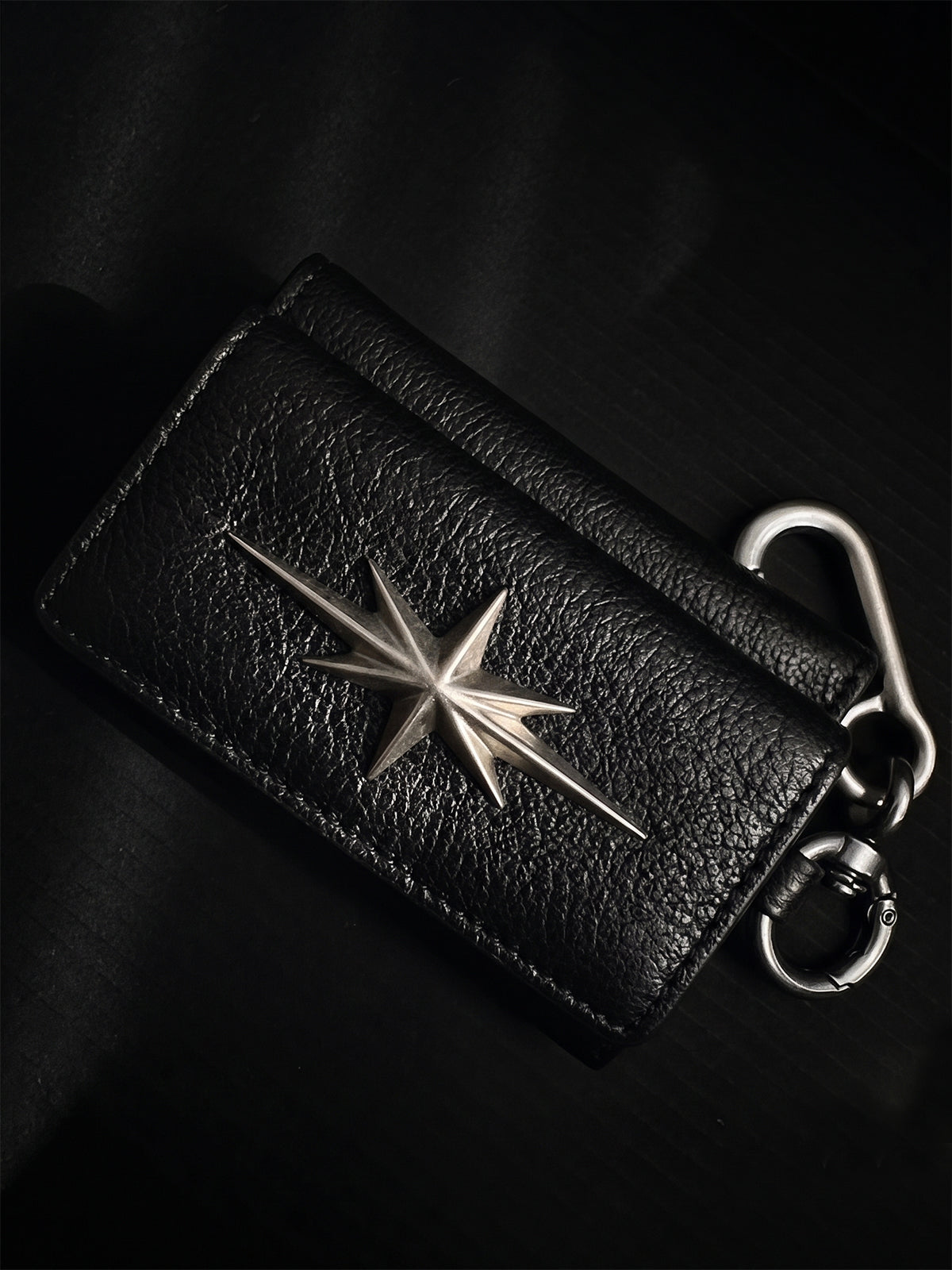 Streetwear Star Emblem Leather & Leopard Keychain Charm