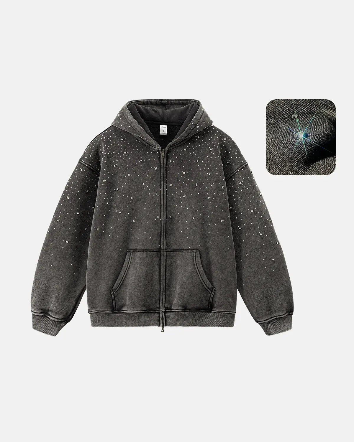 Acid Wash Rhinestone Hoodies