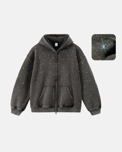 Acid Wash Rhinestone Hoodies