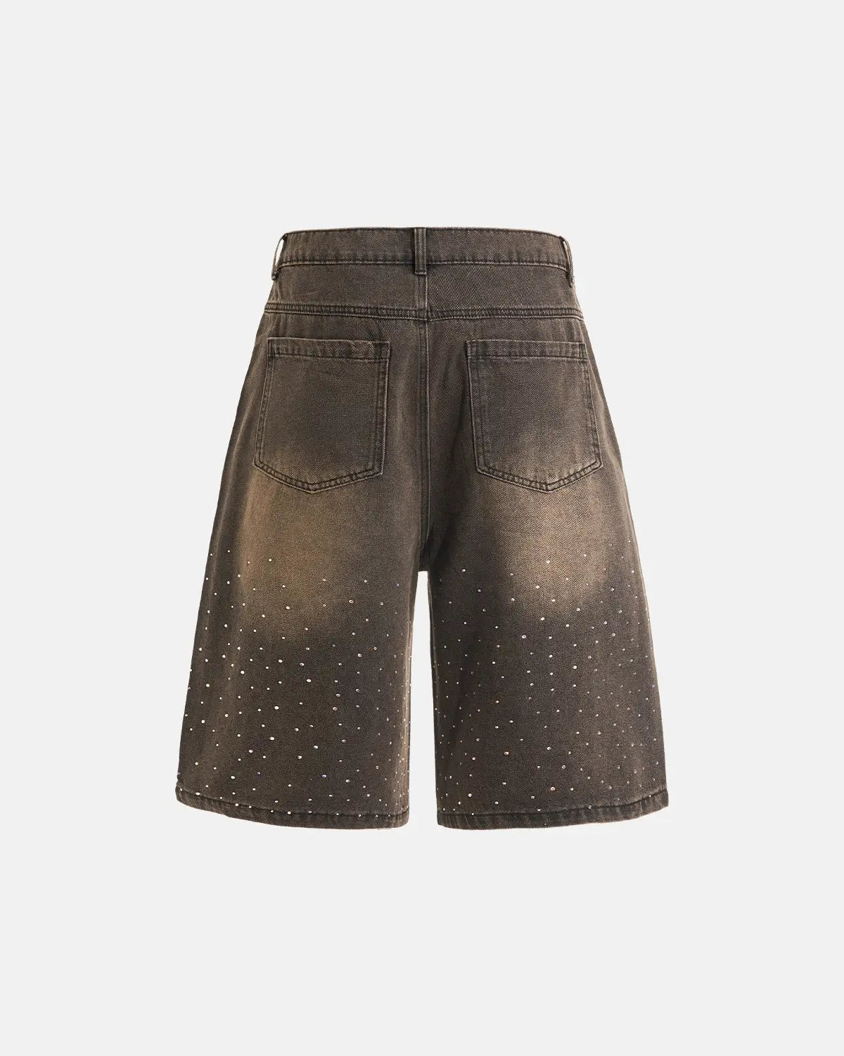 Colorful Rhinestone Washed Jeans Shorts | LCDEGO Streetwear