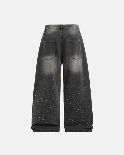 Colorful Rhinestone Wash Baggy Jeans | LCDEGO Streetwear