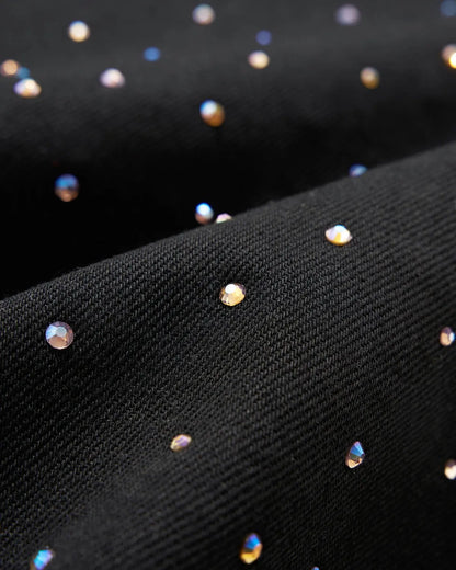 Chill Wide Leg Rhinestone Denim Pants | LCDEGO Streetwear