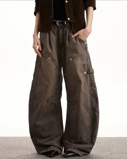 Retro Distressed Cargo Baggy Pants | LCDEGO Streetwear