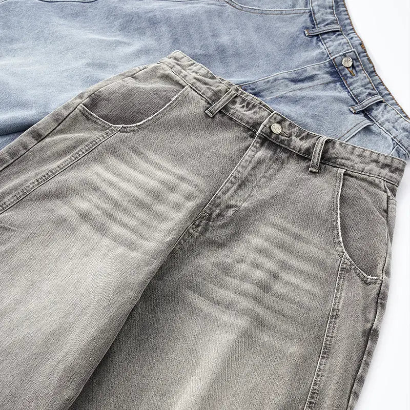 LCDEGO Washed Barrel Baggy Jeans