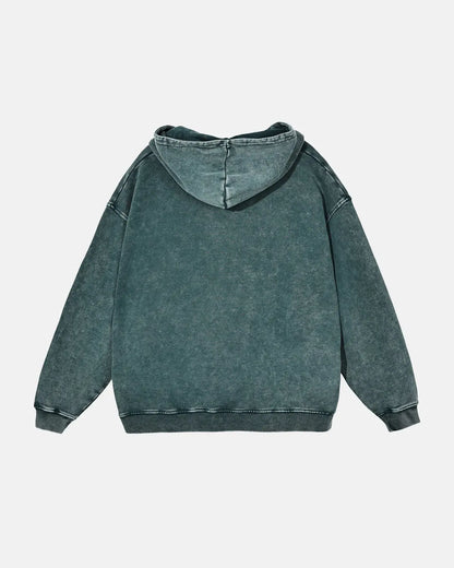 French Terry Washed Distressed Hoodies | LCDEGO Streetwear