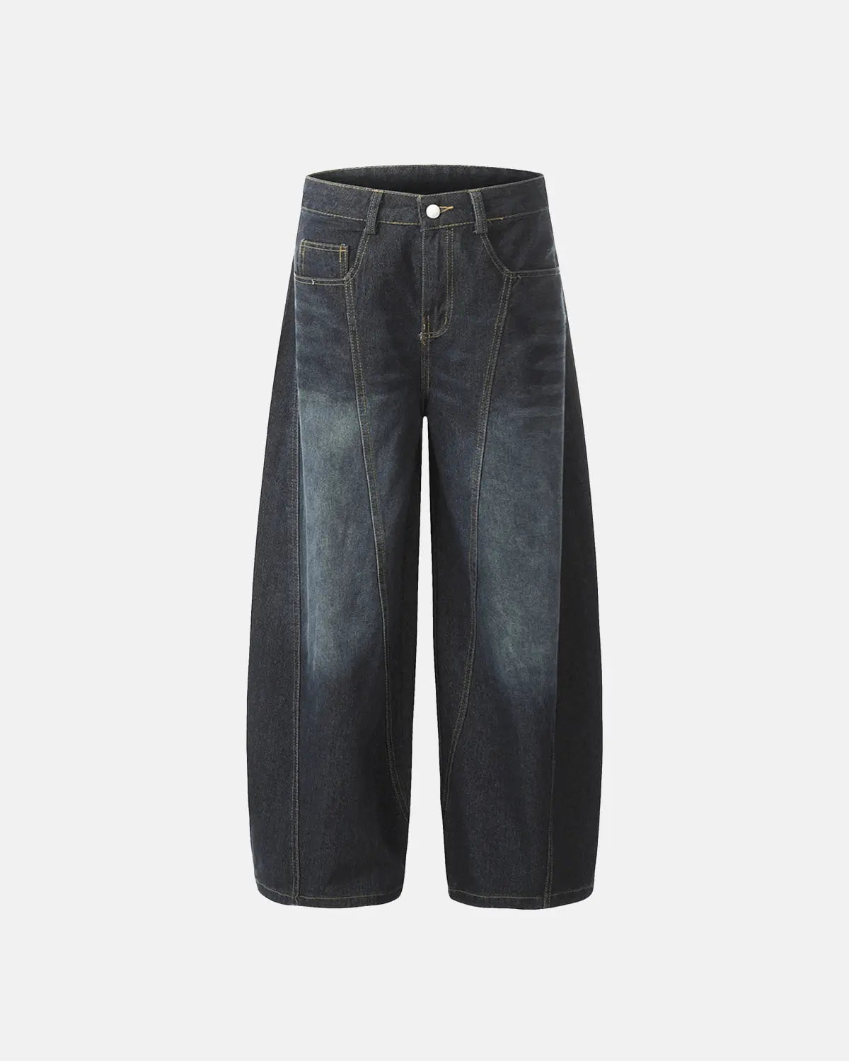 Lettering Embroidery Barrel Baggy Jeans | LCDEGO Streetwear