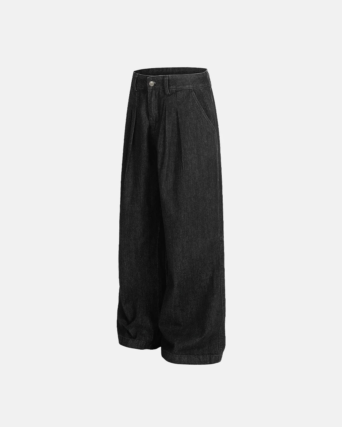 Pleated Raw Baggy Jeans | LCDEGO Streetwear