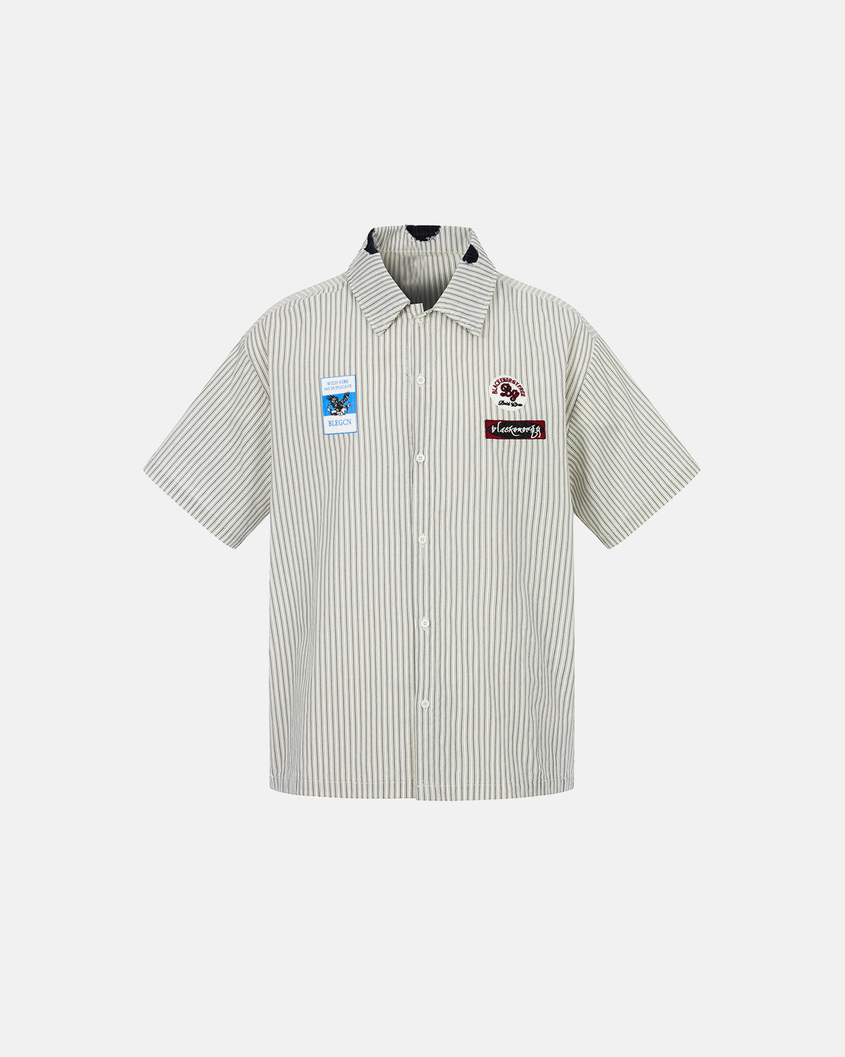 Graffiti Patch Striped Shirts | LCDEGO Streetwear