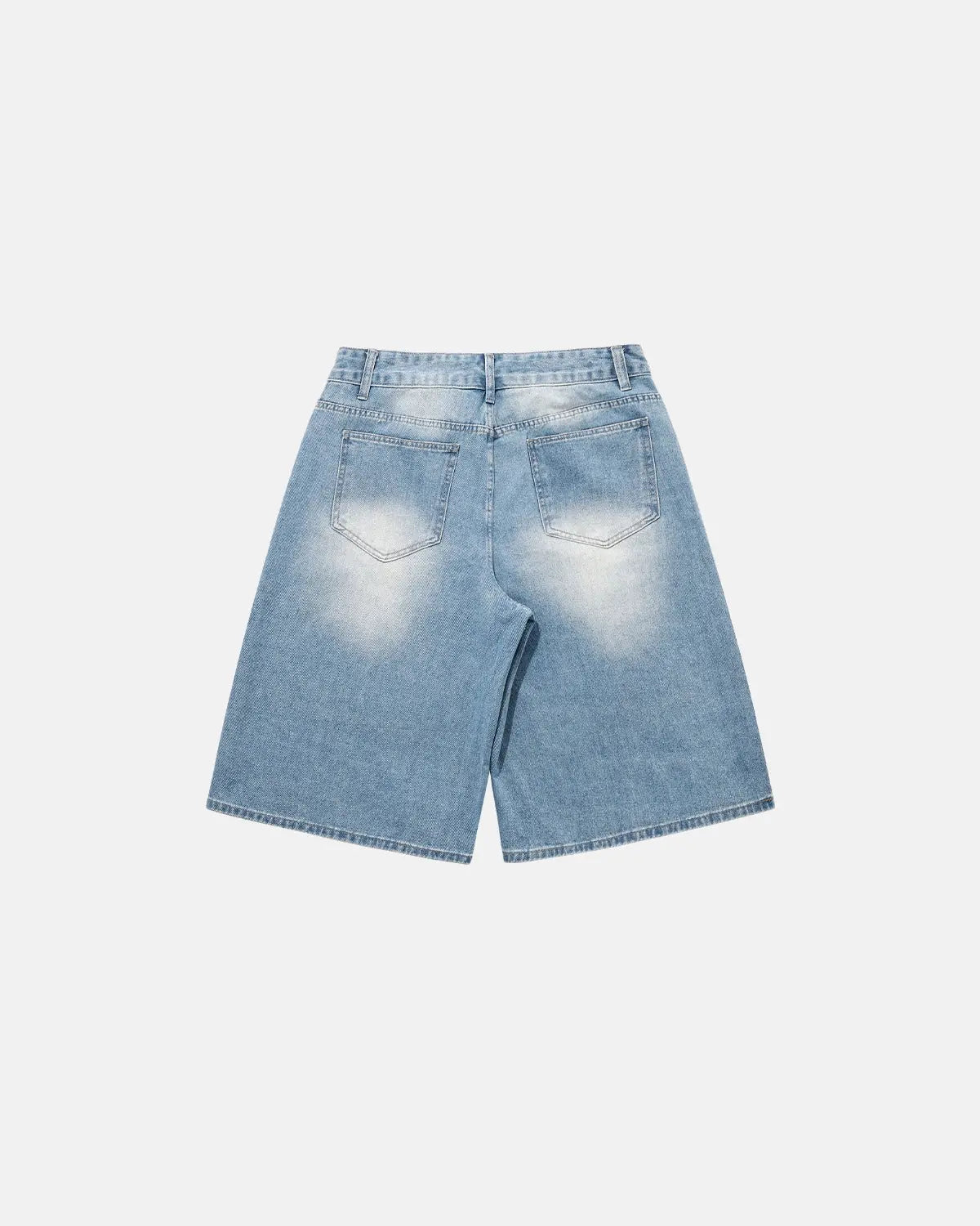 Blue Rhinestone Baggy Jeans Shorts | LCDEGO Streetwear
