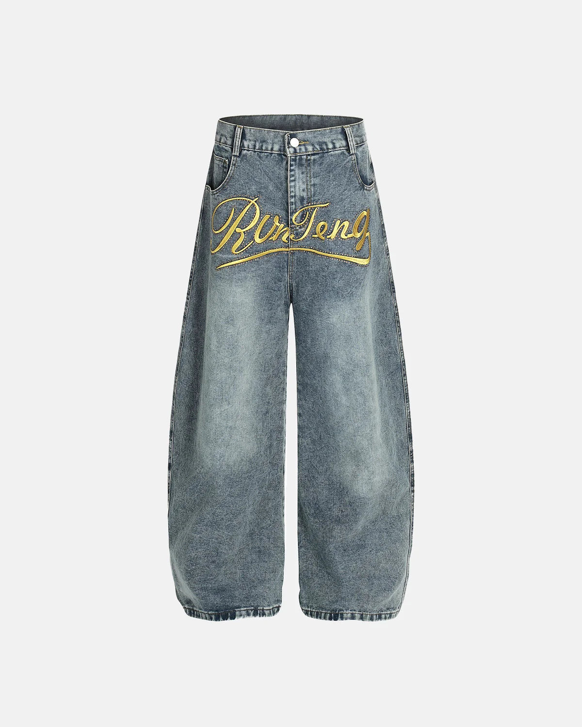 Rivets Embroidered Baggy Jeans | LCDEGO Streetwear