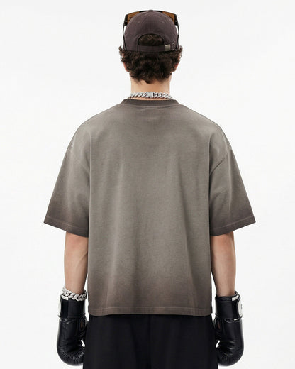 Monkey Washed Dyed Fade Boxy T-Shirt | LCDEGO Streetwear