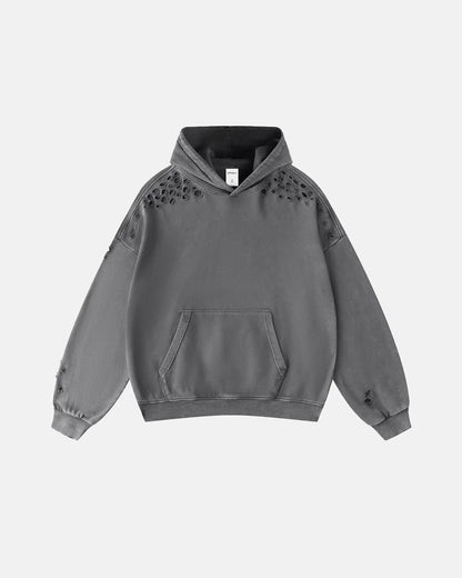 Ripped Acid Wash Hoodies | LCDEGO Streetwear