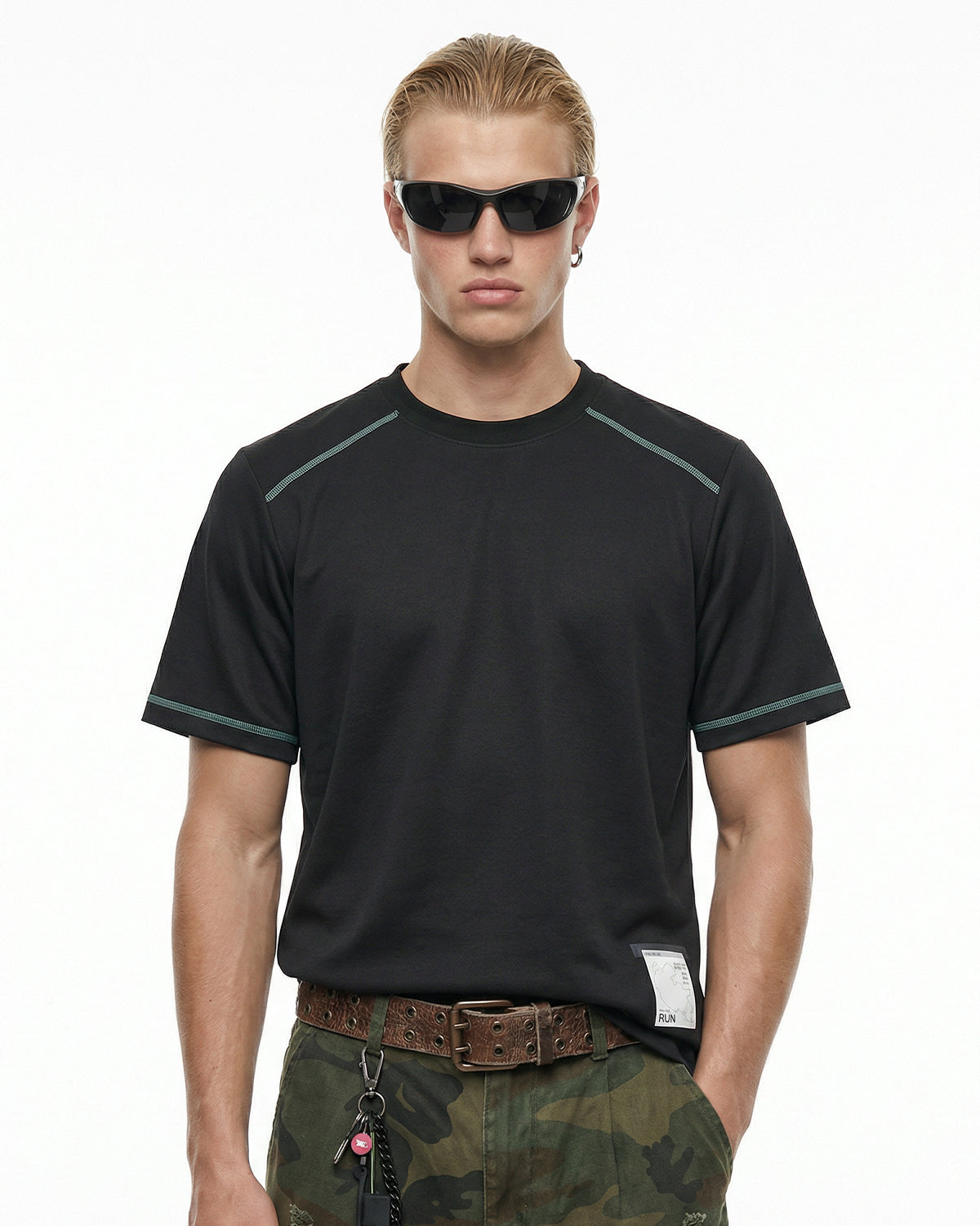 Contrast Stitching Activewear T Shirt | LCDEGO Streetwear