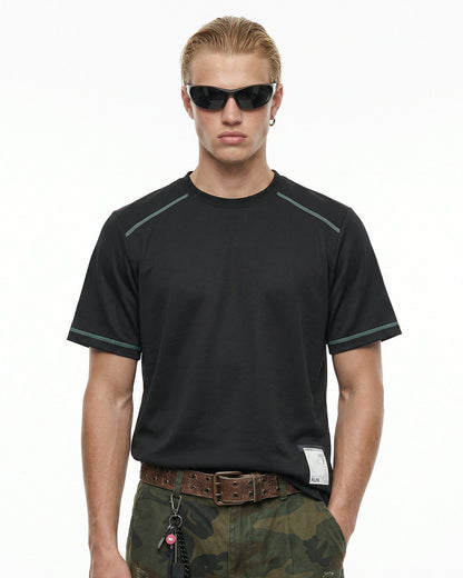 Contrast Stitching Activewear T Shirt | LCDEGO Streetwear