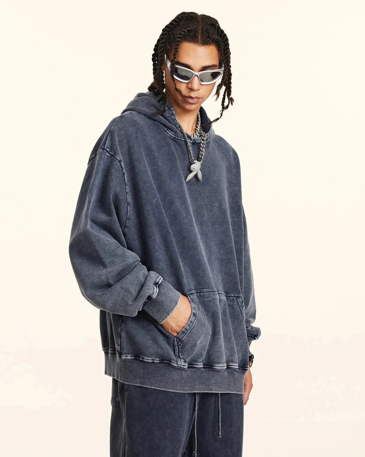 Acid Washed French Terry Hoodies | LCDEGO Streetwear