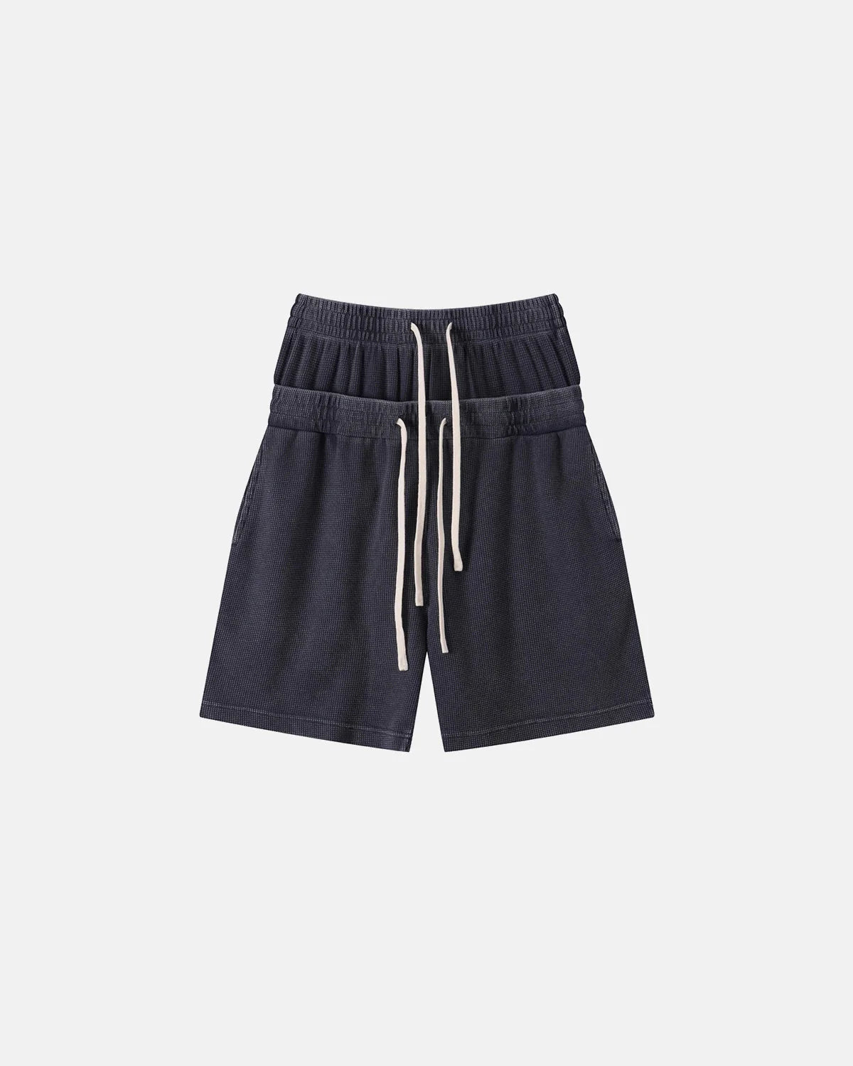 Double Waist Acid Wash Waffle Shorts | LCDEGO Streetwear