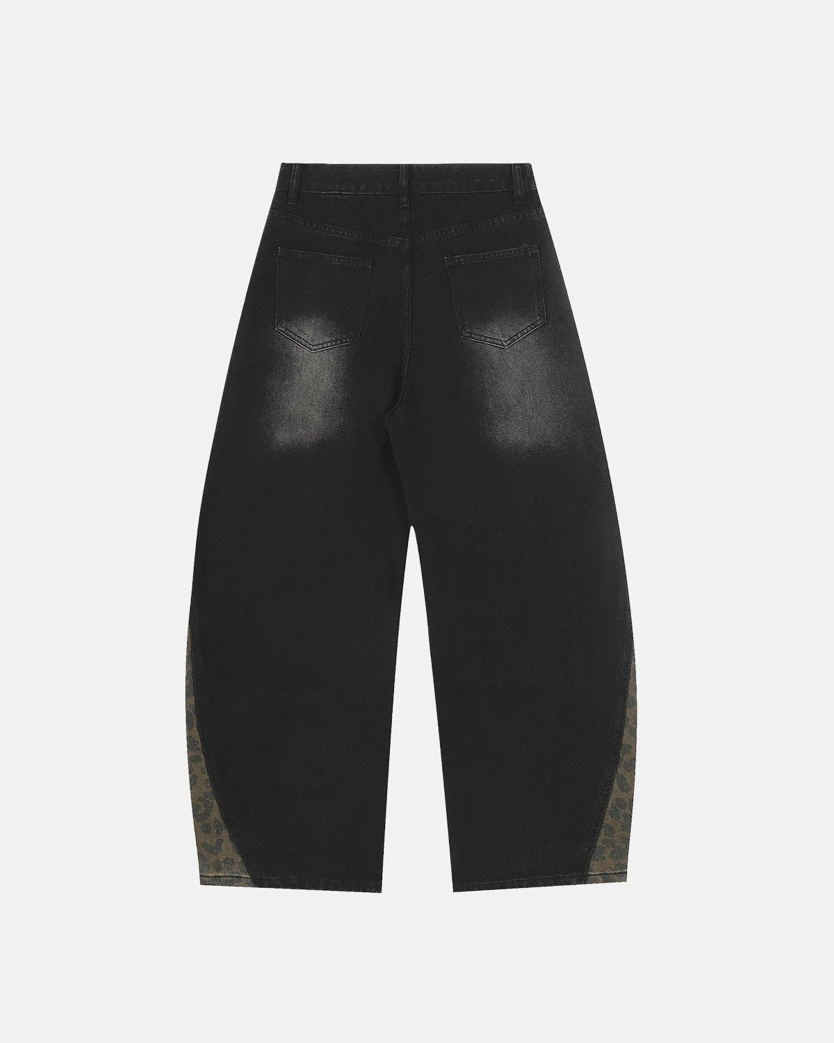 Leopard Patchwork Wide Leg Denim Jeans | LCDEGO Streetwear