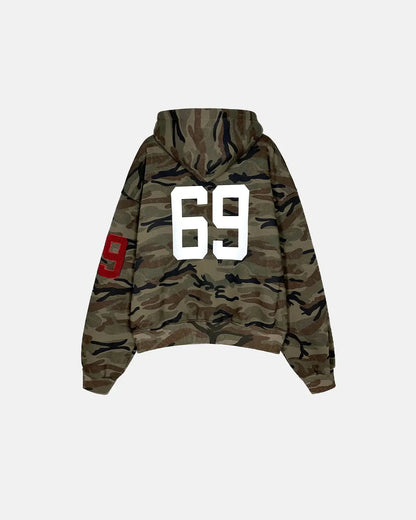 69 Applique Embroidery Camo Zip Up Hoodie | LCDEGO Streetwear
