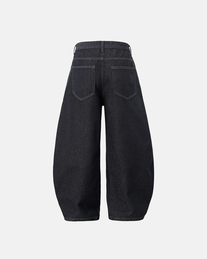 LCDEGO Raw Color Barrel Baggy Jeans