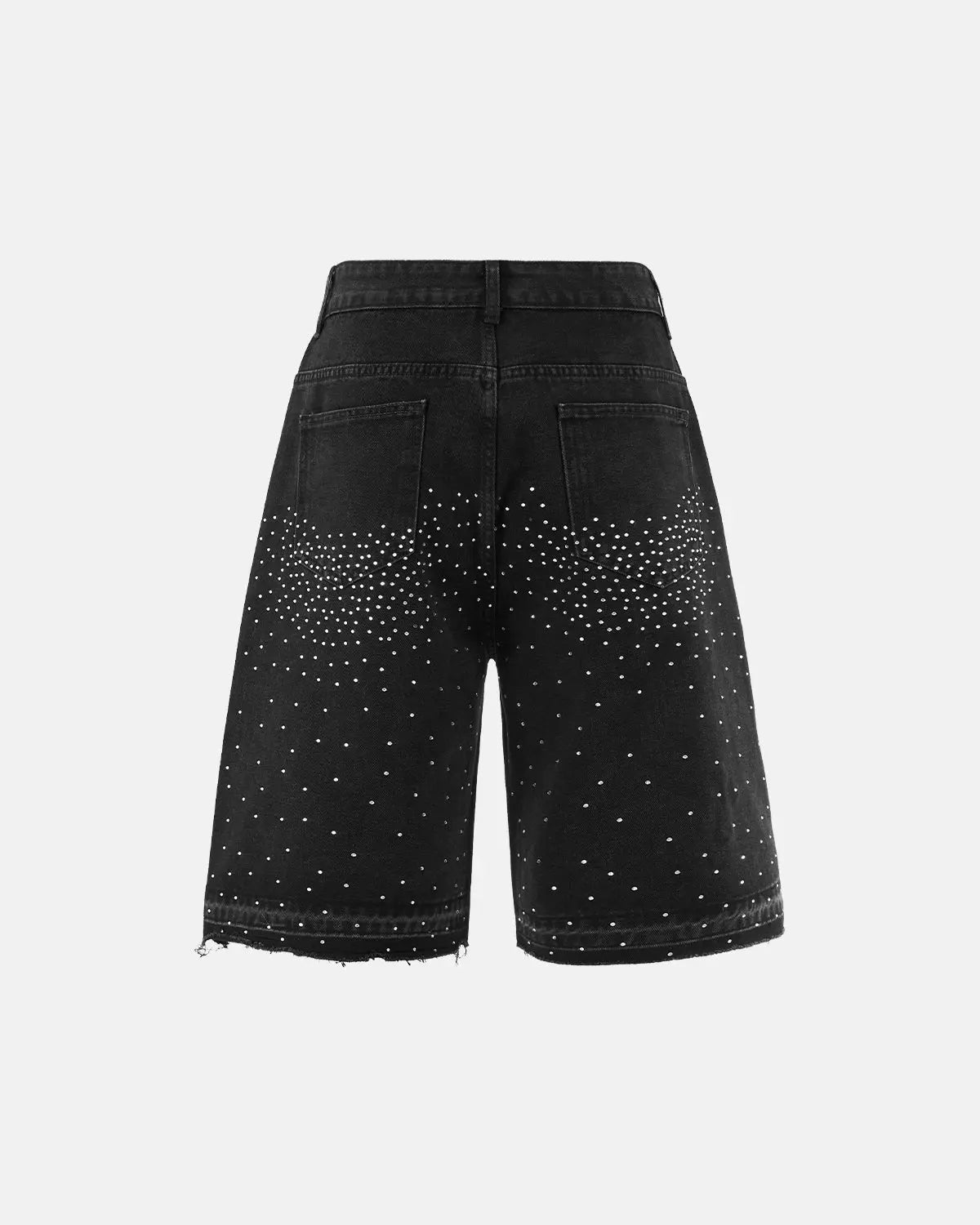 Rhinestone Straight Leg Jorts | LCDEGO Streetwear