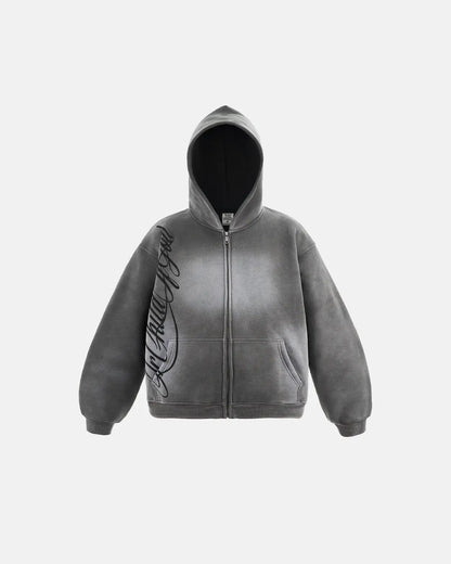 Acid Wash Zip Up Hoodies | LCDEGO Streetwear