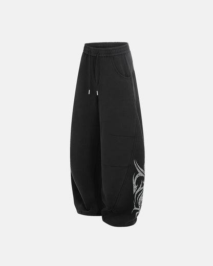 Washed Distressed Barrel Sweatpants | LCDEGO Streetwear