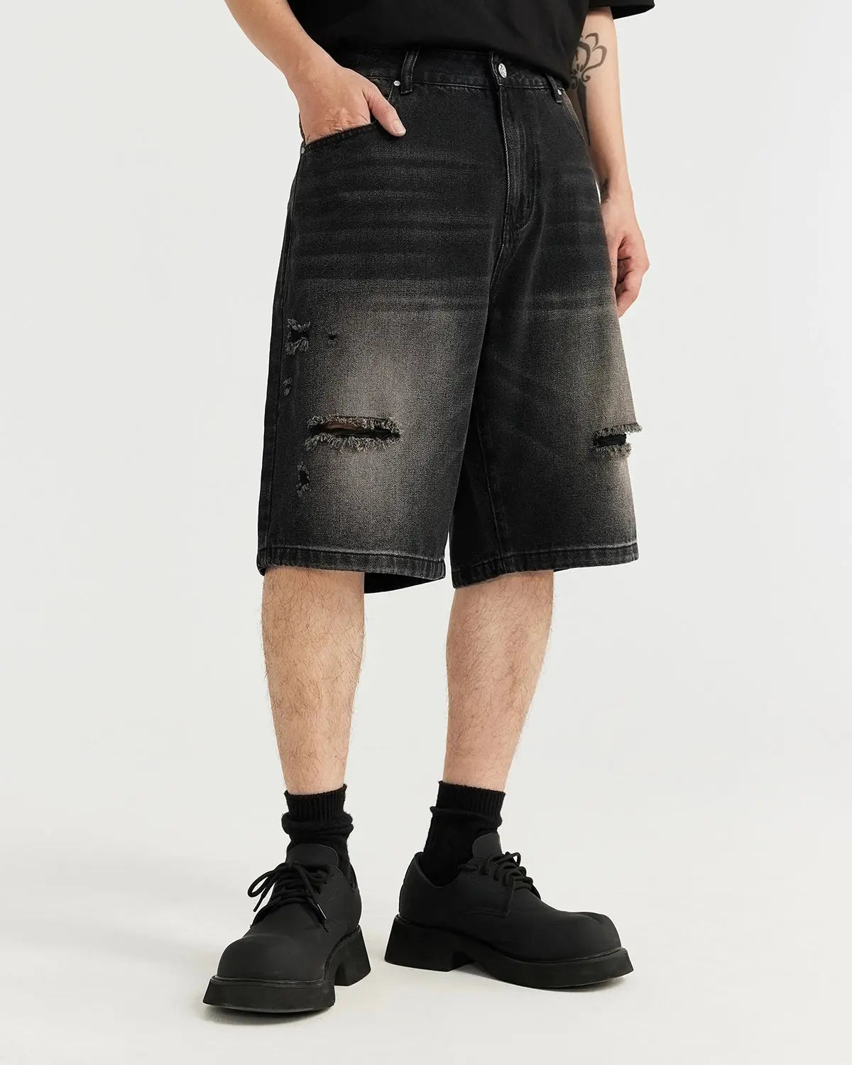 Vintage Ripped Washed Jorts | LCDEGO Streetwear