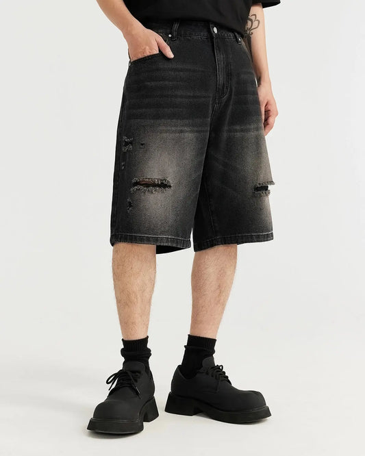 Vintage Ripped Washed Jorts | LCDEGO Streetwear