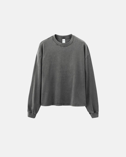 Distressed Washed Long Sleeve Tees | LCDEGO Streetwear