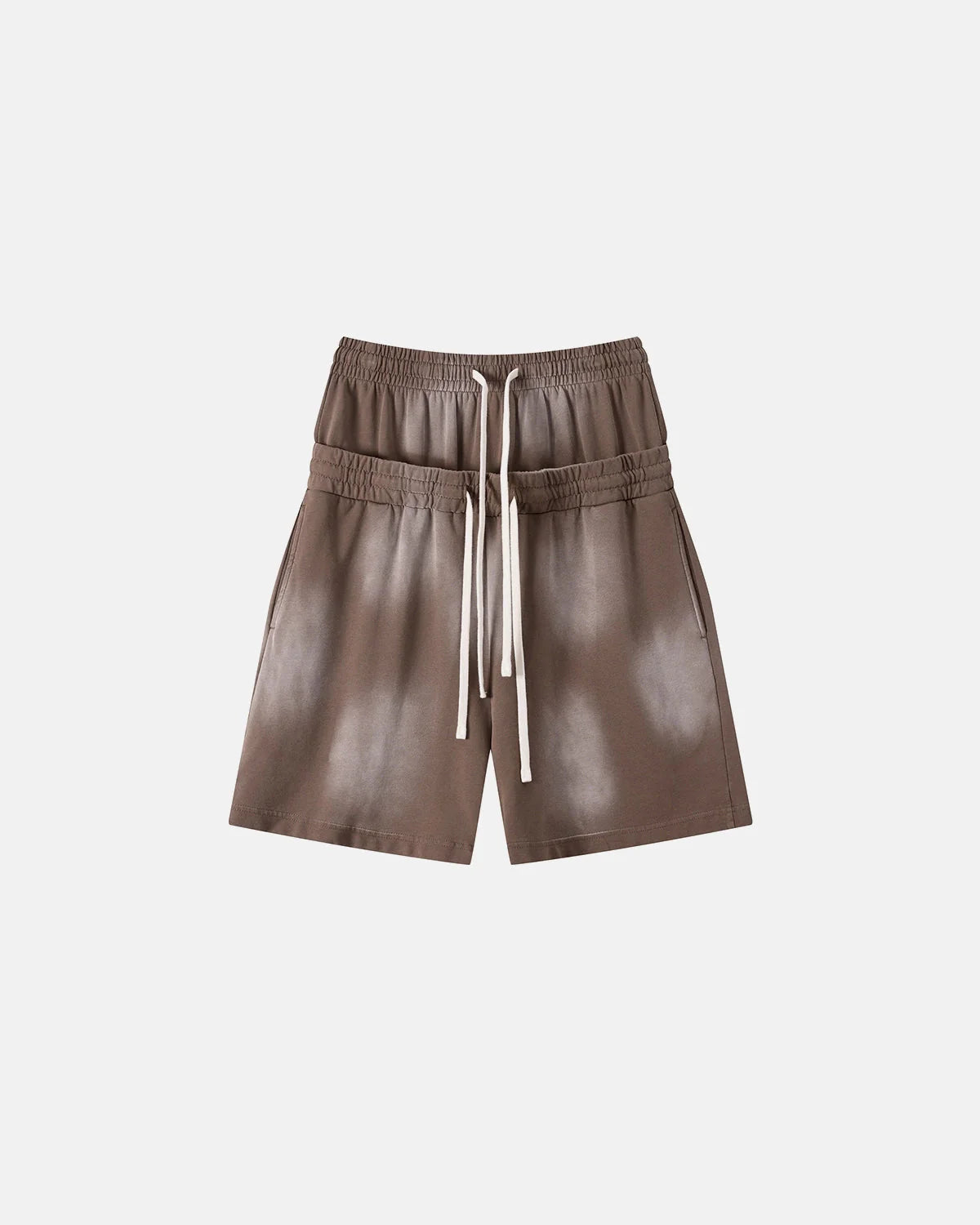 Double Waist Monkey Wash Sweat Shorts | LCDEGO Streetwear