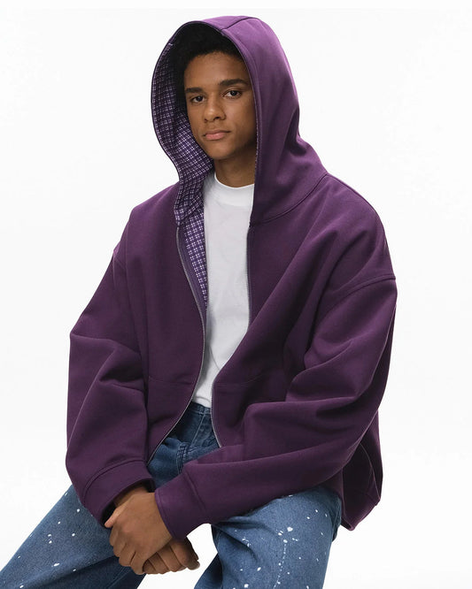 Boxy Fit Plaid Reversible Jacket | LCDEGO Streetwear