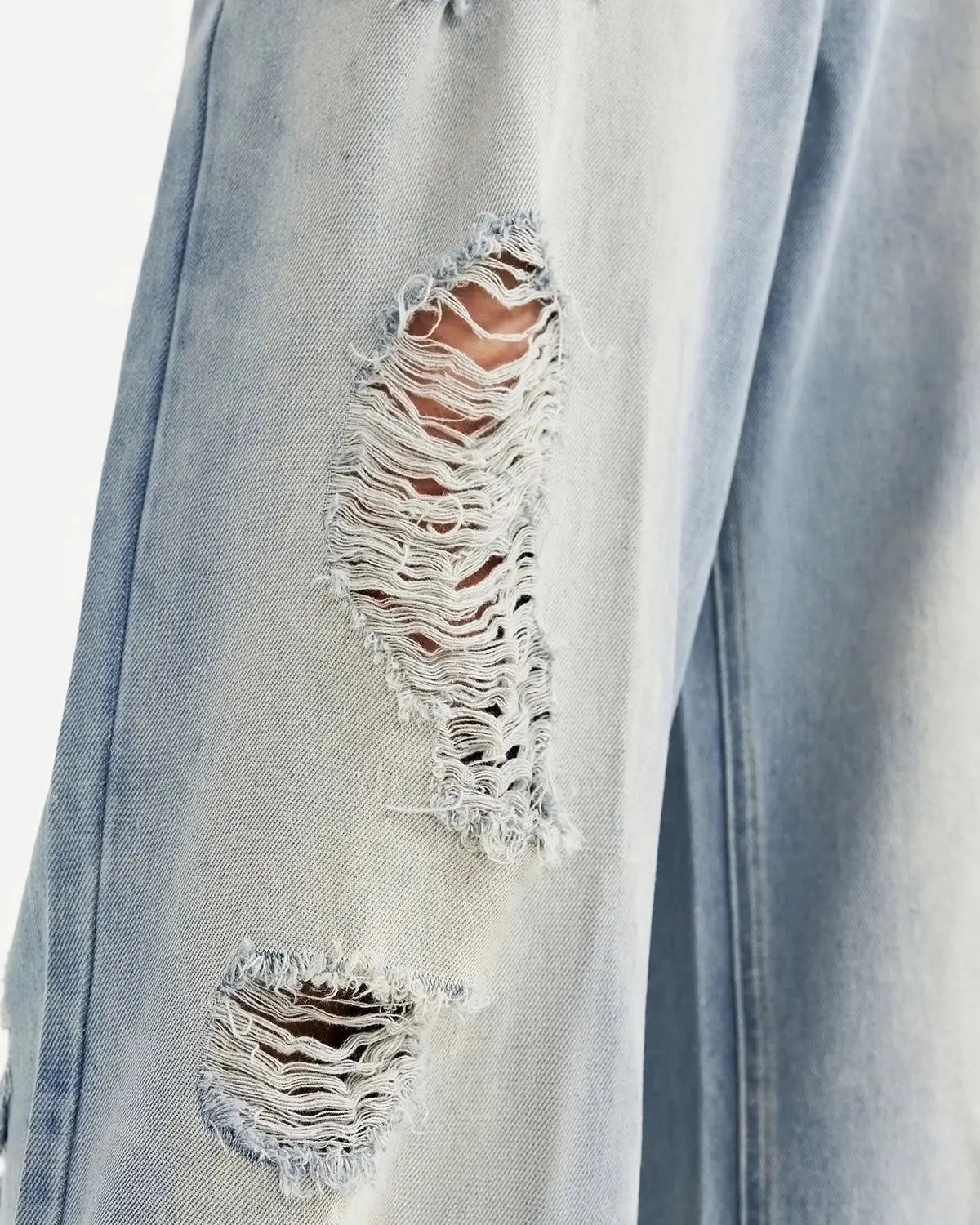 Distressed Ripped Blue Jeans | LCDEGO Streetwear