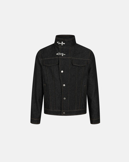 Metal Toggle Raw Denim Jacket | LCDEGO Streetwear