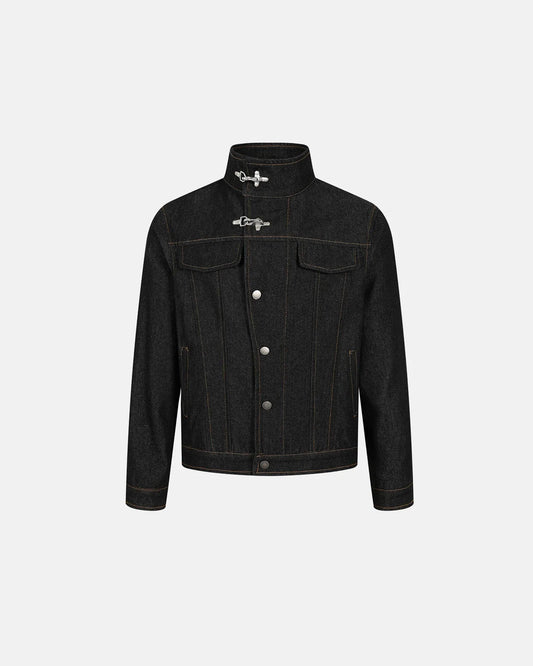 Metal Toggle Raw Denim Jacket | LCDEGO Streetwear