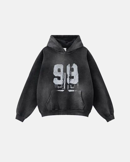 Graffiti Print Washed Fleece hoodie | LCDEGO Streetwear