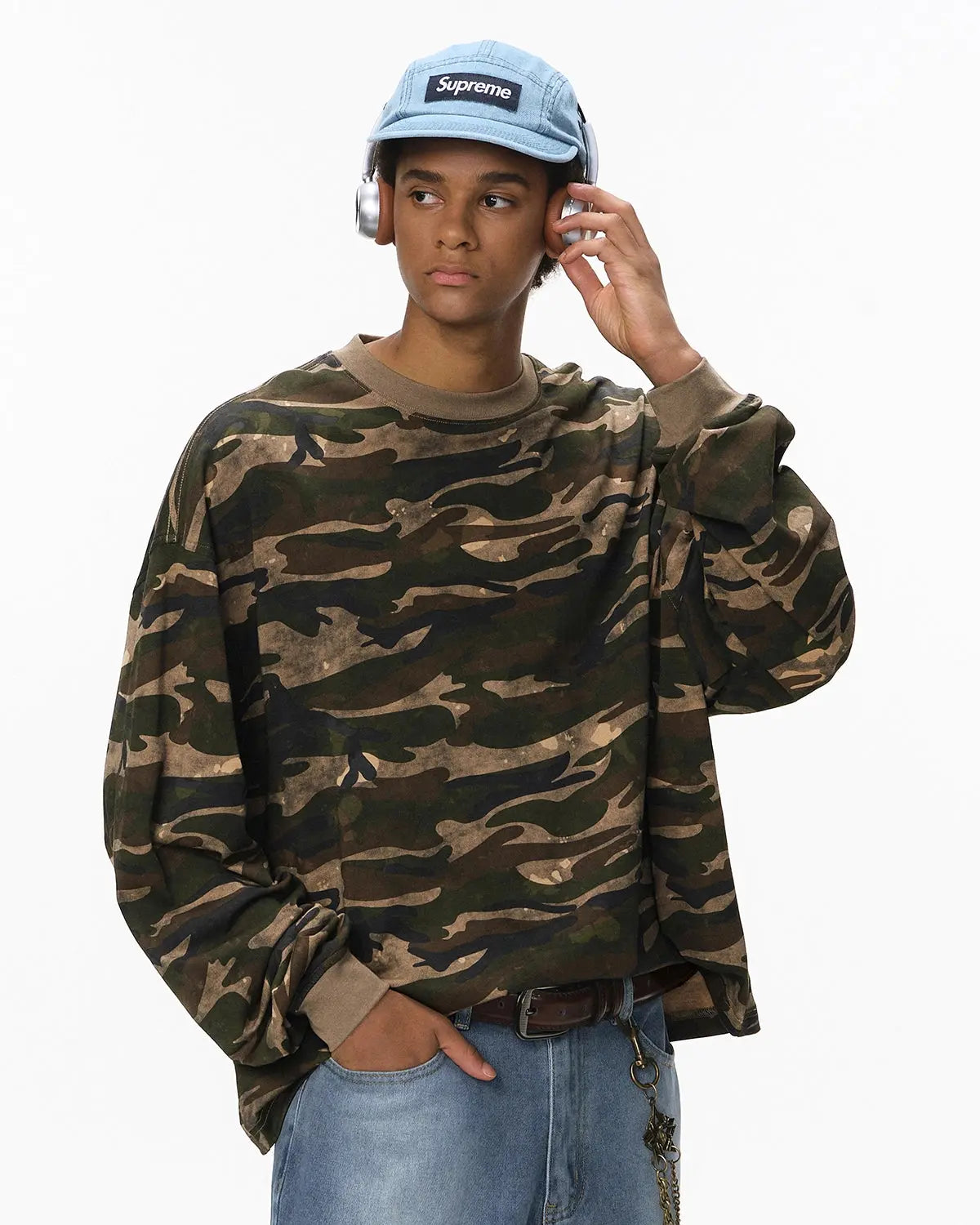 Boxy Camo Tees in Khaki | LCDEGO Streetwear