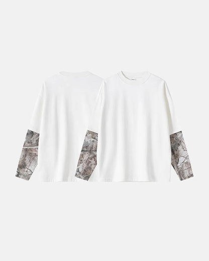 Camo Patched Long Sleeve Tees | LCDEGO Streetwear