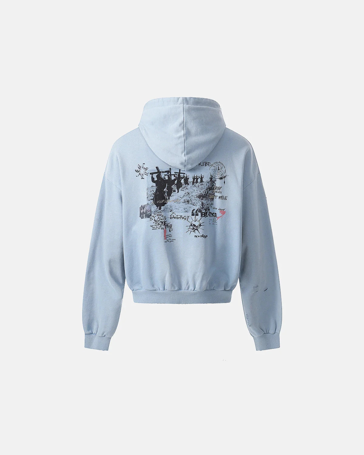 Graffiti Character Distressed Washed Zip Hoodies | LCDEGO Streetwear