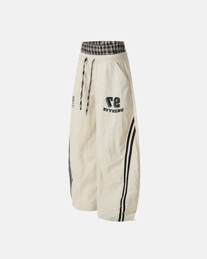 Plaid Double Waist Baggy Track Pants | LCDEGO Streetwear