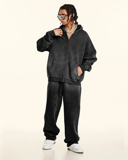 Straight-Leg Acid Wash Sweatpants | LCDEGO Streetwear