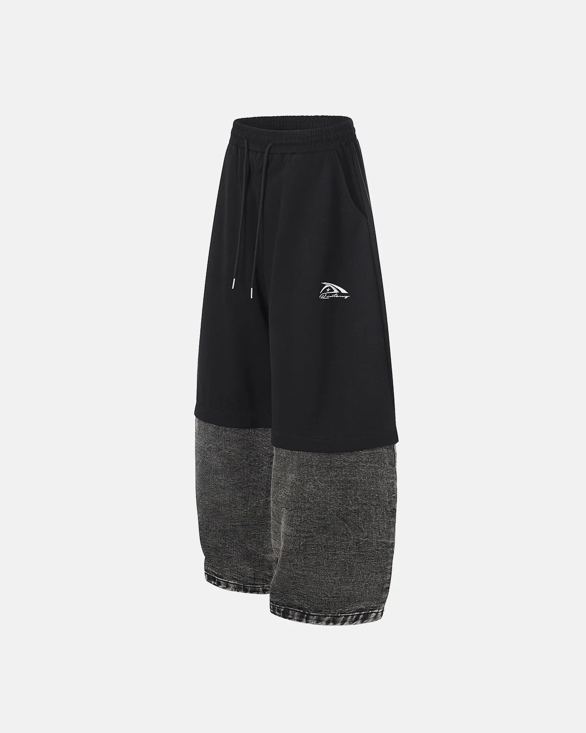 Denim Detachable Patchwork Barrel Joggers | LCDEGO Streetwear
