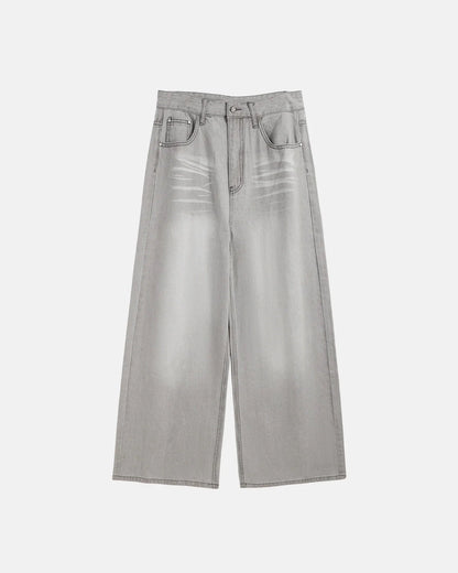 Washed Distressed Baggy Jeans | LCDEGO Streetwear