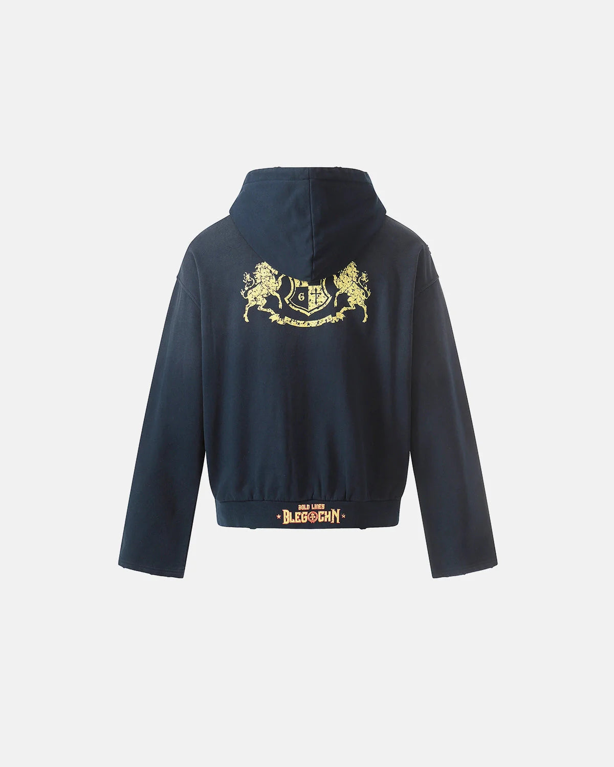 Distressed Washed Printed Zip Up Hoodies | LCDEGO Streetwear