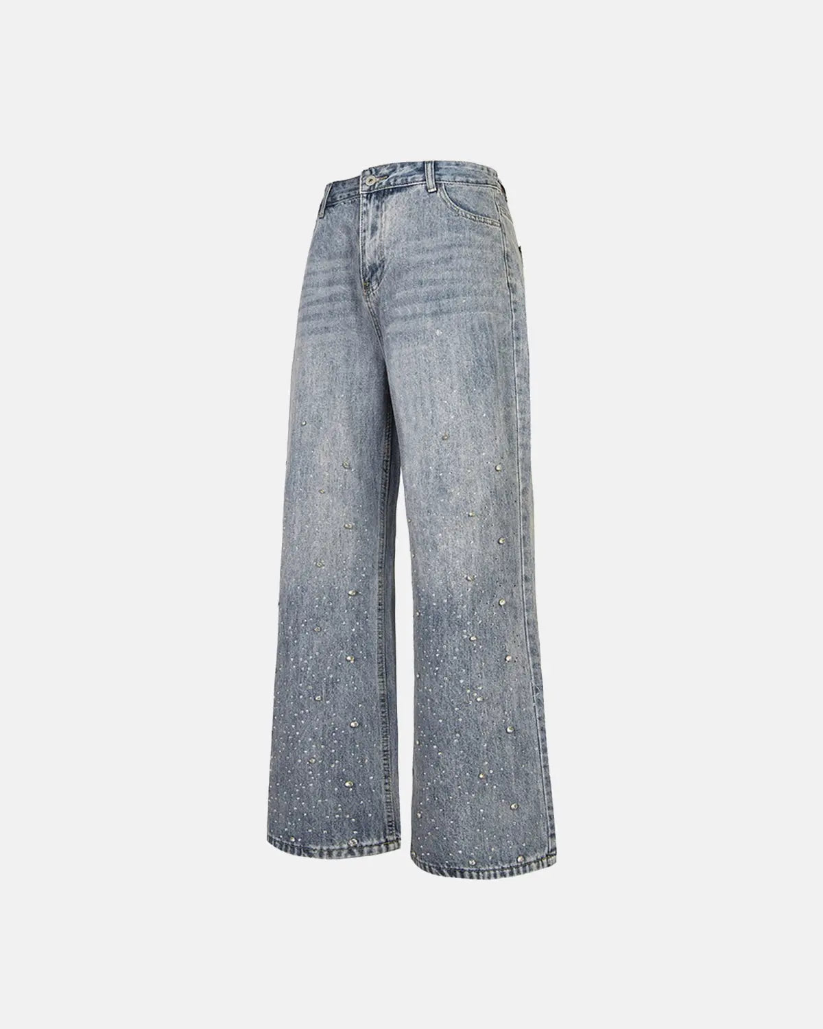 Studded Rhinestone Baggy Jeans | LCDEGO Streetwear