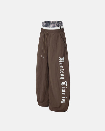 Double Waist Wide Leg Track Pants | LCDEGO Streetwear